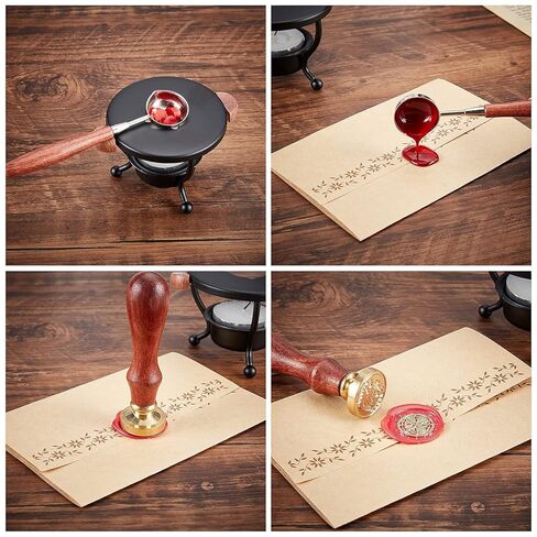 CRASPIRE Thistle Wax Seal Stamp Sealing Wax Stamps Plant 25mm Retro Removable Brass Seal Wood Handle for Wedding Invitations Envelopes Gift Packing Decoration Craft Adhesive Waxing in Saudi Arabia