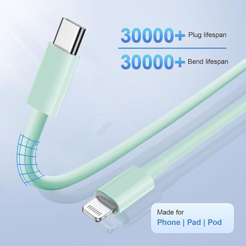 كابل USB C إلى Lightning 2 حزمة بطول 6 أقدام لكابل شاحن سريع iPhone 【معتمد من MFi 】 سلك شحن من النوع C إلى Lightning متوافق مع iPhone 14 13 13 Pro Max 12 12 Pro Max 11 XS XR X 8 iPad، وردي in Kuwait