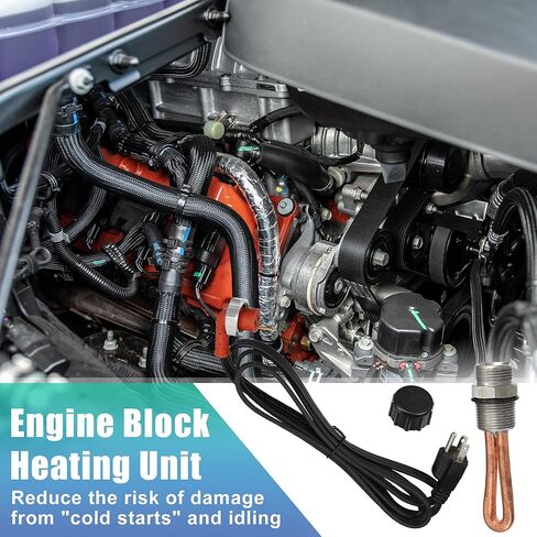 X AUTOHAUX 5003619AB Engine Block Heater Assembly 120V 750W 30601007 Heating Unit with Wiring Harness for Dodge for Ram 1500 2500 3500 4500 5500 for Ram 2500 3500 4500 5500 1998-2018 in Saudi Arabia