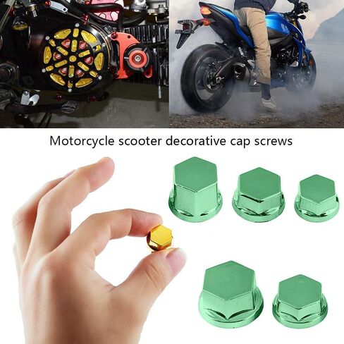 Anauto 30Pcs Motorcycle Motorbike Screw Nut Bolt Cover Decoration for for for (Green) in Saudi Arabia