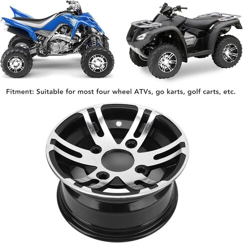 10 Inch ATV Wheel Rim Universal High Strength and Reliability ATV Aluminum Alloy Rim Suitable for Most Four Wheel ATVs, Karts. (Front Wheel) in Saudi Arabia