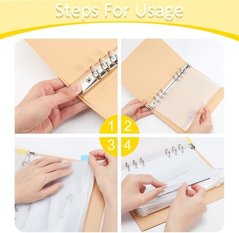 PH PandaHall 9.1x6.7'' Knitting Needles Holder Case Set Rectangle Knitting Needles Storage 1pc Retro Kraft Cover 24pcs Binder Pockets and 60pcs Label Paper Stickers for Collecting Sorting in Saudi Arabia