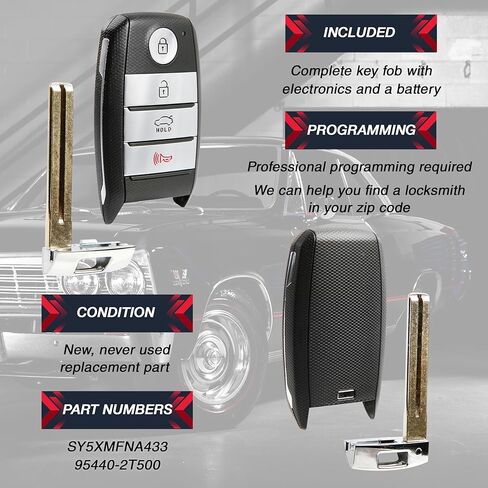 2X USARemote Keyless Entry Remote Key Fob Smart Replacement for 2014 2015 Kia Optima (SY5XMFNA433, 95440-2T500) in Saudi Arabia