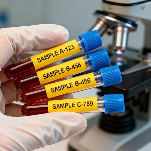 شريط ملصقات أنابيب الانكماش الحراري متوافق مع طابعات M21-250-C-342-YL مع M210، M210-LAB، M211، BMP21-PLUS، BMP21-LAB باللون الأسود على الأصفر، عرض 0.44 بوصة، الطول 6.8 بوصة in Kuwait