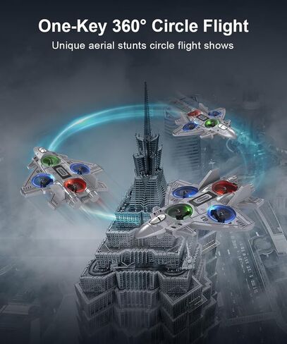 Foam Remote Control Airplane RC Plane for Kids Aged 8 and Above, 2.4GHz RC Planes Drones for Kids, Fighter Jet Toy with Lights 360°Flip and Rotation Stunts, Airplane Toy Gifts for Boys in Saudi Arabia