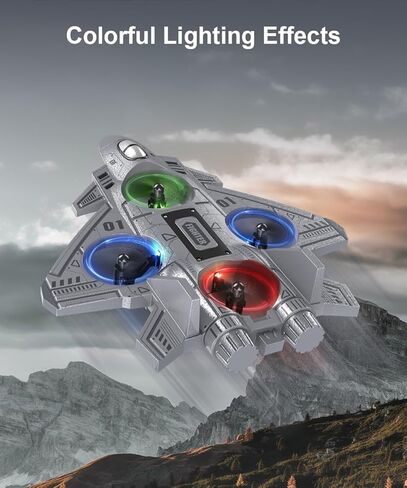 Foam Remote Control Airplane RC Plane for Kids Aged 8 and Above, 2.4GHz RC Planes Drones for Kids, Fighter Jet Toy with Lights 360°Flip and Rotation Stunts, Airplane Toy Gifts for Boys in Saudi Arabia