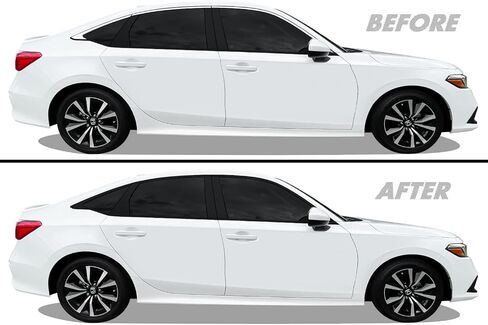 SlickMod Chrome Delete Blackout Vinyl Overlay for 2022-2023 Honda Civic Sedan Window Trim (Gloss Black) in Saudi Arabia