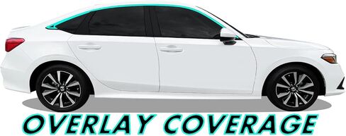 SlickMod Chrome Delete Blackout Vinyl Overlay for 2022-2023 Honda Civic Sedan Window Trim (Gloss Black) in Saudi Arabia
