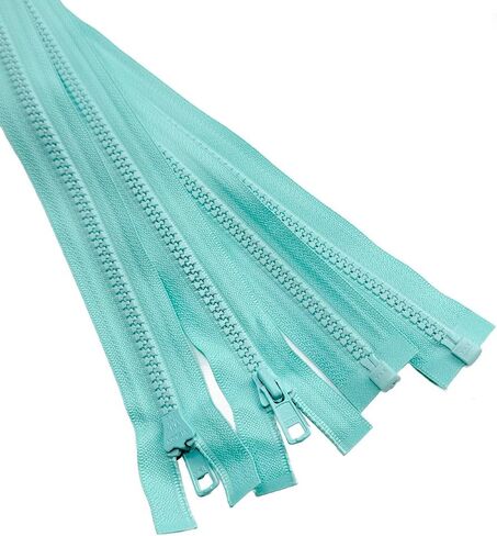 2pcs YKK #5 Molded Plastic One-Way Separating, Open-End Jacket Zippers Auto Pull - Tape Color: Turquoise #533W - Choose Your Length (Turquoise #533W, 27" Inches) in Saudi Arabia