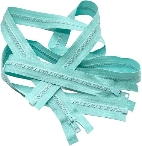 2pcs YKK #5 Molded Plastic One-Way Separating, Open-End Jacket Zippers Auto Pull - Tape Color: Turquoise #533W - Choose Your Length (Turquoise #533W, 27" Inches) in Saudi Arabia