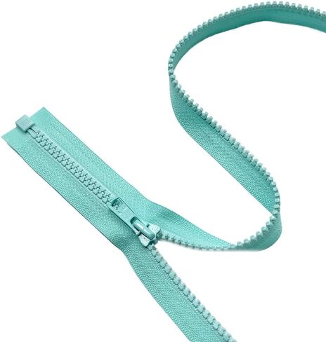 2pcs YKK #5 Molded Plastic One-Way Separating, Open-End Jacket Zippers Auto Pull - Tape Color: Turquoise #533W - Choose Your Length (Turquoise #533W, 27" Inches) in Saudi Arabia