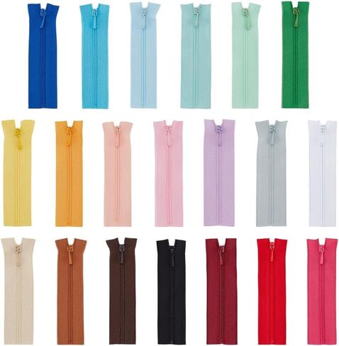 20Pcs 20 Colors Alloy Zipper with Nylon Frame for Sewing Clothes 9x2.6x0.1cm Micro Mini Clothes Wallet Zippers for Doll Making Supplies Projects in Saudi Arabia
