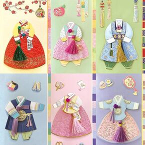 Korean Hanbok Gift Envelopes(pack of 6), Handmade Money Holder with Silk Tassel & Gold Foil, Greeting Card for Weddings, Birthdays, Baby Showers, Graduations, Christmas - Made in Korea in Saudi Arabia