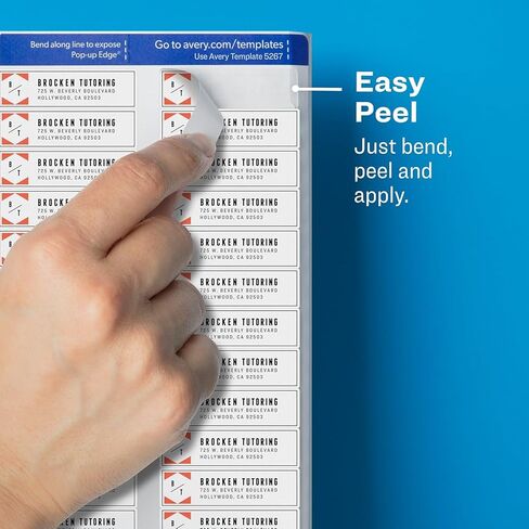 Avery Matte Clear Easy Peel ملصقات بريدية مع تقنية التغذية المؤكدة، طابعات نفث الحبر، 0.5 × 1.75، شفاف، 80/ورقة، 10 ورقات/حزمة in Saudi Arabia