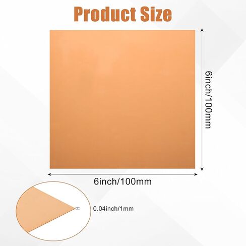 قطعتان من ألواح النحاس النقي مقاس 12 بوصة × 12 بوصة × 0.02 بوصة، سمك 24 مقياس (0.5 مم)، معدن 99.9% من النحاس، ألواح نحاسية مرفقة بالفيلم، ورقة لوحة نحاسية لتزيين الحرف اليدوية in Kuwait