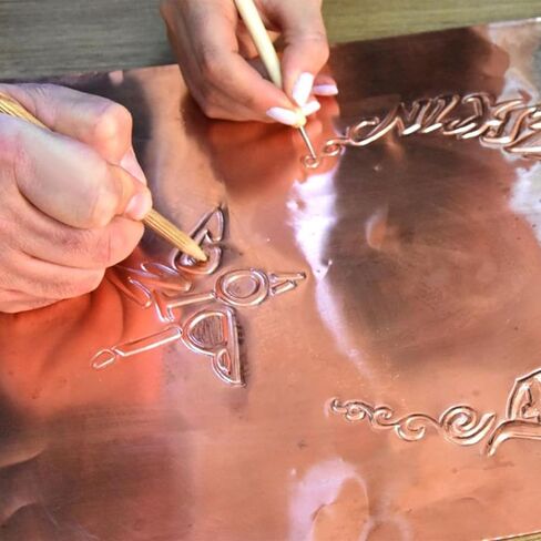 قطعتان من ألواح النحاس النقي مقاس 12 بوصة × 12 بوصة × 0.02 بوصة، سمك 24 مقياس (0.5 مم)، معدن 99.9% من النحاس، ألواح نحاسية مرفقة بالفيلم، ورقة لوحة نحاسية لتزيين الحرف اليدوية in Kuwait