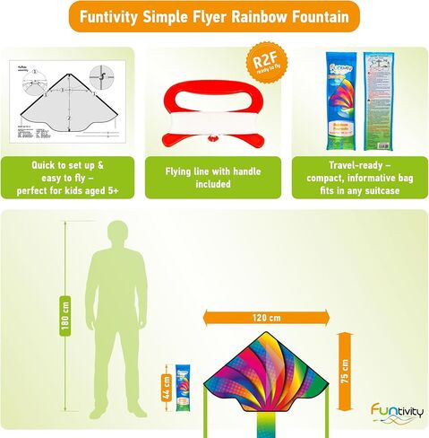 Children's Kite Single Line Kite for Climbing, Low Wind, Children from 5 Years, Includes 17kp Polyester Cord on Handle, 2-5 Bft in Saudi Arabia