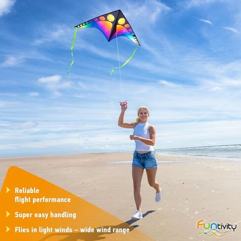 Children's Kite Single Line Kite for Climbing, Low Wind, Children from 5 Years, Includes 17kp Polyester Cord on Handle, 2-5 Bft in Saudi Arabia