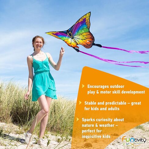 Children's Kite Single Line Kite for Climbing, Low Wind, Children from 5 Years, Includes 17kp Polyester Cord on Handle, 2-5 Bft in Saudi Arabia