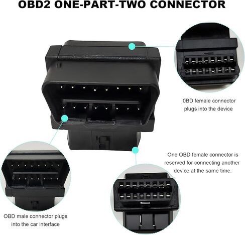 مقسم obd2، محول محول obdii كامل 16 دبوس ذكر إلى أنثى مزدوج، موصل محول تمديد منفذ 1 إلى 2 obd لموسع التشخيص القياسي، ملحقات السيارة in Saudi Arabia