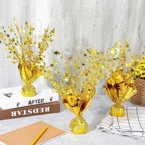 12 Pack Metallic Foil Spray Centerpiece Glitter Gold Star Table Decoration Party Centerpieces for Birthday Wedding Anniversary Graduation Party Decor Supplies in Saudi Arabia