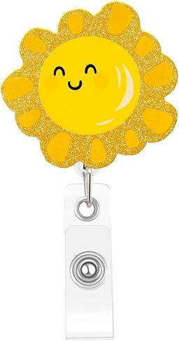 Funny Nurse Badge Reel, Sunshine Badge Holder with Retractable Clip, Cute Gifts for Nursing Student RN LPN CNA MA Medical Worker Teacher Doctor in Saudi Arabia