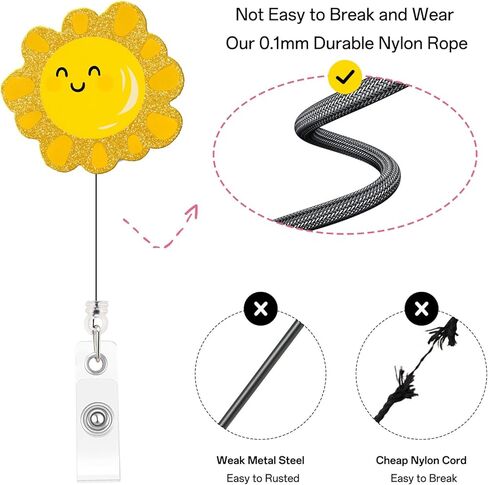 Funny Nurse Badge Reel, Sunshine Badge Holder with Retractable Clip, Cute Gifts for Nursing Student RN LPN CNA MA Medical Worker Teacher Doctor in Saudi Arabia