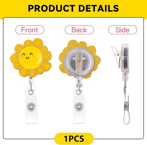Funny Nurse Badge Reel, Sunshine Badge Holder with Retractable Clip, Cute Gifts for Nursing Student RN LPN CNA MA Medical Worker Teacher Doctor in Saudi Arabia
