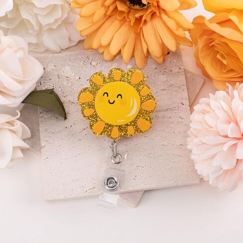 Funny Nurse Badge Reel, Sunshine Badge Holder with Retractable Clip, Cute Gifts for Nursing Student RN LPN CNA MA Medical Worker Teacher Doctor in Saudi Arabia