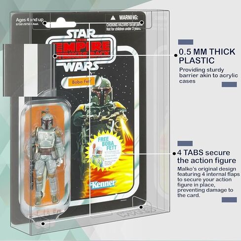 MALKO Protector Display Case for Carded 3.75 Inch Action Figures | Compatible with: Star Wars | Marvel | G.I Joe | 0.5 MM Thick Plastic (12 Pack) in Saudi Arabia