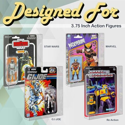 MALKO Protector Display Case for Carded 3.75 Inch Action Figures | Compatible with: Star Wars | Marvel | G.I Joe | 0.5 MM Thick Plastic (12 Pack) in Saudi Arabia
