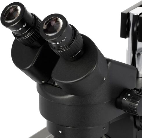 AmScope SM-4BZ-80S Professional Binocular Stereo Zoom Microscope, WH10x Eyepieces, 3.5X-90X Magnification, 0.7X-4.5X Zoom Objective, 80-Bulb LED Ring Light, Double-Arm Boom Stand, 90V-265V, Includes 0.5x and 2.0x Barlow Lenses in Saudi Arabia