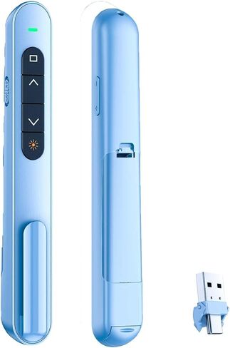 Presentation Clicker for PowerPoint, RF 2.4GHz USB C Wireless Presenter Remote with Volume Control, PowerPoint Clicker Slide Advancer for Mac, Windows, Laptop, Keynote, White in Saudi Arabia