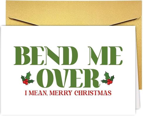 Funny Cat Christmas Card for Men Woman, Humorous Christmas Card&Gift for Cat Mom Dad, Naughty Xmas Card from Cats for Friends Family in Saudi Arabia