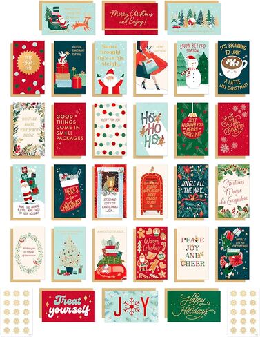American Greetings Christmas Cards with Envelopes, Money Gift Card Holder, Red, White and Green Christmas Bundle (30-Count) in Saudi Arabia