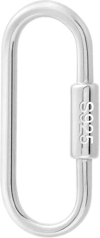 Oval Locking Jump Ring, 925 Sterling Silver Jewelry Clasp, Carabiner Lock Clasp for Keychain Bracelets Necklaces Jewelry Making in Saudi Arabia
