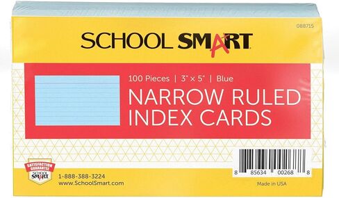 School Smart Heavyweight Ruled Index Cards - 5 x 8 inches - Pack of 100 - Canary in Saudi Arabia