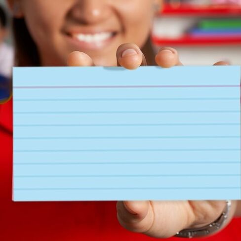 School Smart Heavyweight Ruled Index Cards - 5 x 8 inches - Pack of 100 - Canary in Saudi Arabia