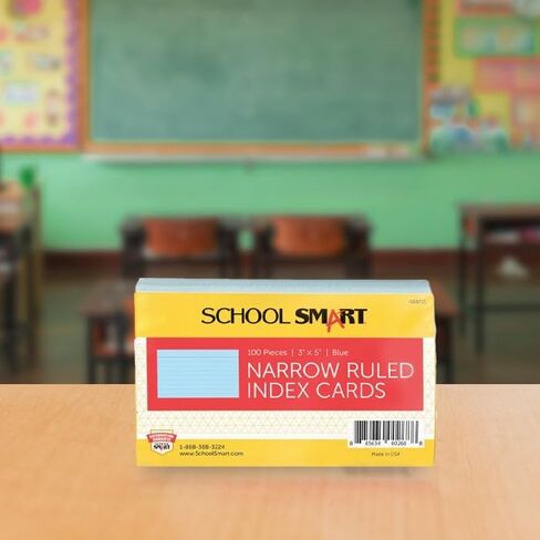 School Smart Heavyweight Ruled Index Cards - 5 x 8 inches - Pack of 100 - Canary in Saudi Arabia