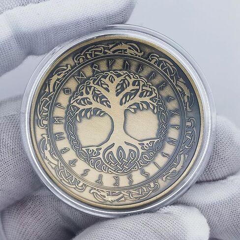 Yggdrasil Viking Challenge Coin - Norse Tree of Life Runic Design for Viking & Norse Mythology Enthusiasts in Saudi Arabia