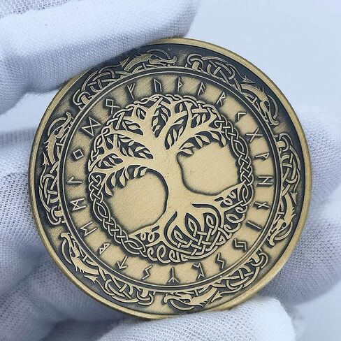 Yggdrasil Viking Challenge Coin - Norse Tree of Life Runic Design for Viking & Norse Mythology Enthusiasts in Saudi Arabia