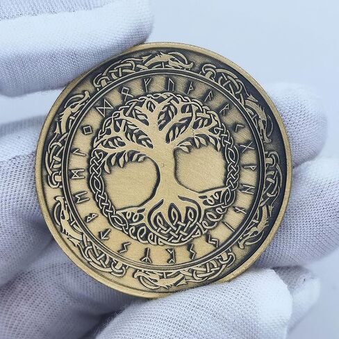 Yggdrasil Viking Challenge Coin - Norse Tree of Life Runic Design for Viking & Norse Mythology Enthusiasts in Saudi Arabia