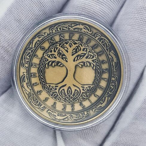 Yggdrasil Viking Challenge Coin - Norse Tree of Life Runic Design for Viking & Norse Mythology Enthusiasts in Saudi Arabia