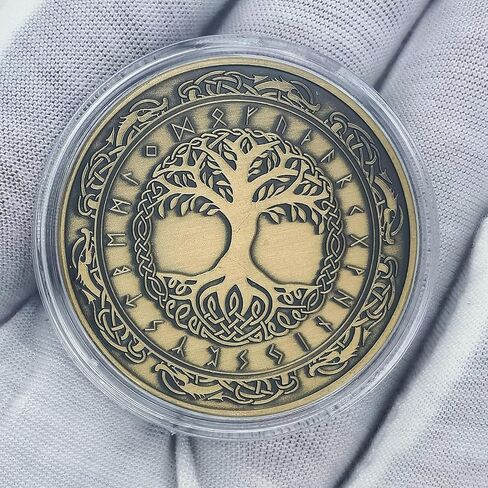Yggdrasil Viking Challenge Coin - Norse Tree of Life Runic Design for Viking & Norse Mythology Enthusiasts in Saudi Arabia