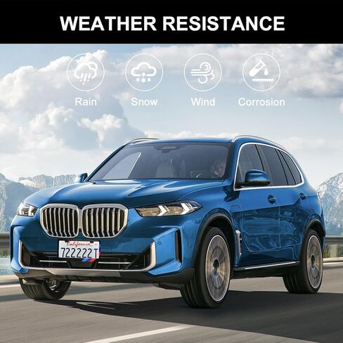إطارات لوحة الترخيص لسيارة BMW جميع الموديلات - غطاء لوحة ترخيص من سبائك الألومنيوم الفاخر مع شريط بثلاثة ألوان | ملحقات السيارة القانونية لسيارات BMW جميع الموديلات (عبوة واحدة) in Saudi Arabia