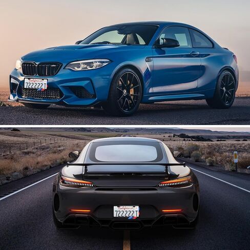 إطارات لوحة الترخيص لسيارة BMW جميع الموديلات - غطاء لوحة ترخيص من سبائك الألومنيوم الفاخر مع شريط بثلاثة ألوان | ملحقات السيارة القانونية لسيارات BMW جميع الموديلات (عبوة واحدة) in Saudi Arabia