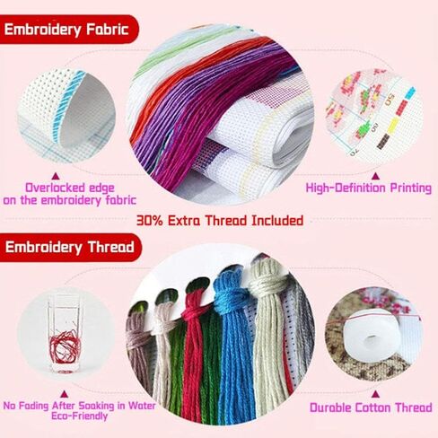 مجموعة غرز متقاطعة للذكرى السنوية الـ 250 - مجموعة أدوات التطريز DIY مع أنماط التطريز الوطنية للمبتدئين، هدية وطنية للأصدقاء وديكور جدار المنزل (النمط B) in Saudi Arabia