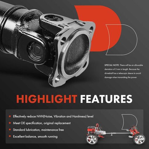 A-Premium Rear Complete Drive Shaft Prop Shaft Driveshaft Assembly Compatible with Honda HR-V HRV 2016 2017 2018 L4 1.8L, [AWD], Replace# 40100T7X013 in Saudi Arabia