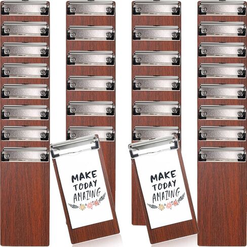 Epakh Mini Clipboard Small Clipboards Wooden Half Page Clipboard Wood Check Presenters Kids Clipboards for Restaurant School Waitress Guest Server Books Menu Holder 8 x 4 Inch (20 Pieces) in Saudi Arabia
