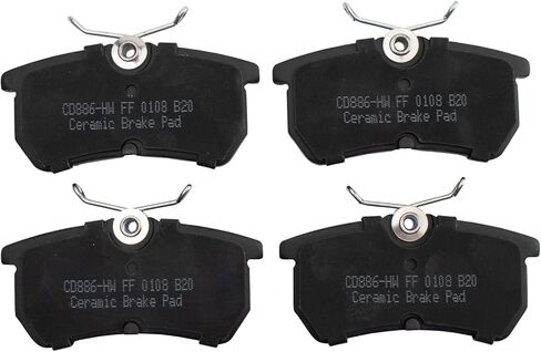 Front and Rear Brake Pad Set Ceramic Hardware Compatible with 2014-2019 Ford Fiesta in Saudi Arabia